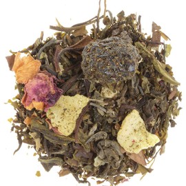 AURESA Green Tea Cherry Kiss | Delicious Sour Cherry Flavour | Elegant Tea Blend with White and Green Tea