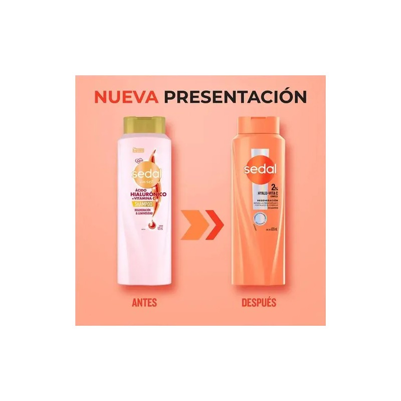 Shampoo Sedal Care con Ácido Hialurónico y Vitamina C para