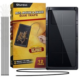 Large Rat Glue Traps for House Indoor 12 Pack – Touch-Free Zip Ties & Gloves Included Bulk Glue Traps for Mouse, Spiders, Snakes, Mice with Enhanced Adhesive, Pre-Baited Formula for Pest Control