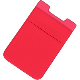 Paquete de 2 Fundas Adhesivas para Teléfono Móvil de Pu y Pvc Bolsillo Trasero Elástico para Tarjetas y Color Rojo