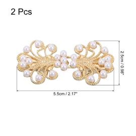 uxcell 2pcs Vintage Sweater Clips, Cape Cloak Clasps Retro Cardigan Clips Shawl Collar Clasp Dress Shirt Brooch Clip for Women (Gold, 2.17" x 0.98")