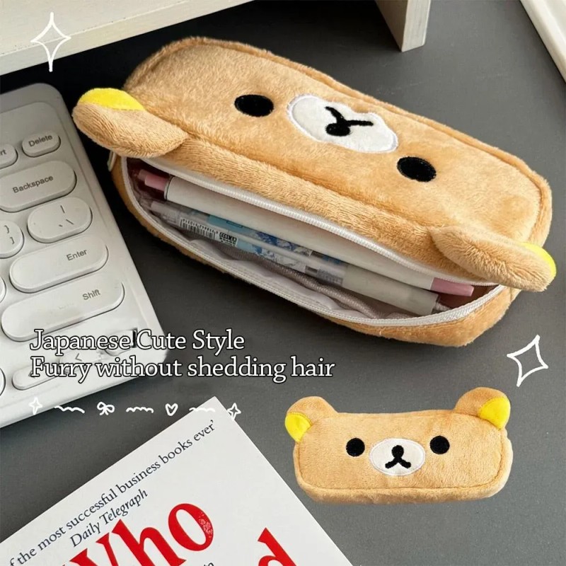 Estuche De Tela De Peluche Para Útiles Escolares