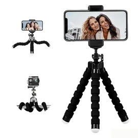YOUNEEDFUL Mini Portable Phone Tripod Stand with Flexible Legs (Black)