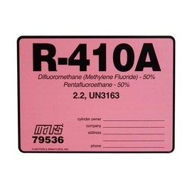 Color Coded Refrigerant ID Labels, Compatible Replacement for Genetron AZ-20 R-410A Refrigerant