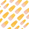 Yellow Gradient French Tip Nail Press on Ballerina Long Coffin
