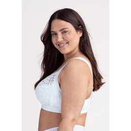 Miss Mary of Sweden Cotton Bloom Non-Wired Bra White