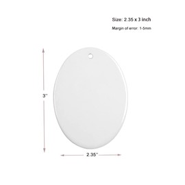 imprintfavor 12pcs Sublimation Ornaments Ceramic 3 inch Oval Christmas Ornament Bulk Hanging Sublimation Ornaments Blanks for Crafting and Personalization (Oval)