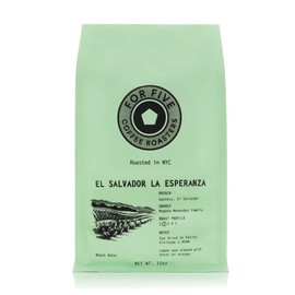 For Five Coffee Roasters - Roasted In NYC - El Salvador La Esperanza Light Roast (Origin: Apaneca, El Salvador), Whole Bean 12oz