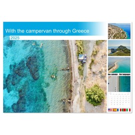 With the campervan through Greece (Monthly Wall Calendar 2025 16.5" x 23.4" (open)), CALVENDO 14 Month Calendar