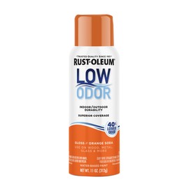 Rust-Oleum Low Odor Premium Spray Paint, 11 oz, Gloss Orange Soda