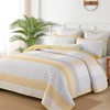 WONGS BEDDING Yellow Quilt Twin Size, Bohemian Stripe Quilt Sets