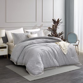 Arianaut Boho Queen Comforter Set Grey 3 Pieces Tufted Tassel Comforter Set Queen Size Lightweight Queen Size Comforter Sets Farmhouse Shabby Chic Fluffy Gray Comforter Queen Bed Set Gift Choice