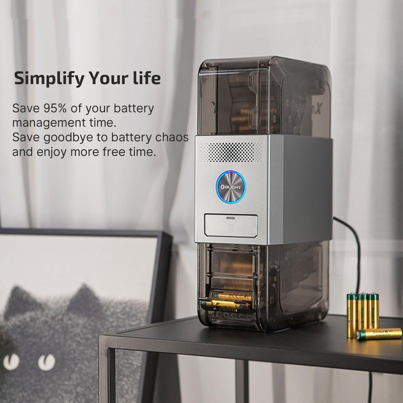 OLlGHT Ostation X Smart 36-Battery 3-in-1 AAA Charger, No Polarity