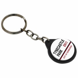 Ozorath Tynecastle Park EH11 Edinburgh Hearts Road Sign Keyring Keychain Key Ring Chain With Trolley Coin