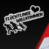 Car Sticker in your favourite colour Refugees Welcome People 20x9