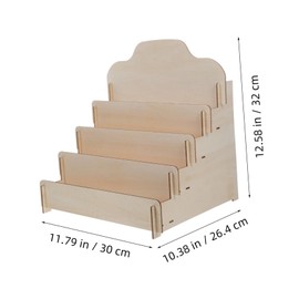 GLEAVI Wooden Tiered Greeting Card Display Stand Organizer for Postcards Desktop Photo Card Holder for Vendors and Home Decoration Elegant Design