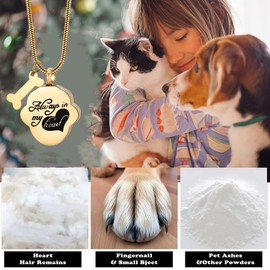 Customizable Pet Urn Necklace, Dog Ashes Necklace, Cremation Pet Memorial Pendant, Pet Memorial Necklace with Paw Print Pendant,Pet Lost Gift