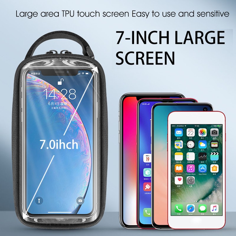 1L Bicycle Bag Reflective Bike Frame Fronttube Bag Touchscreen Mobilephone