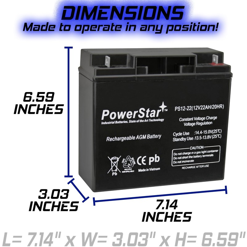 PowerStar® HR22-12 Genuine BB Battery - 22 amp hour -