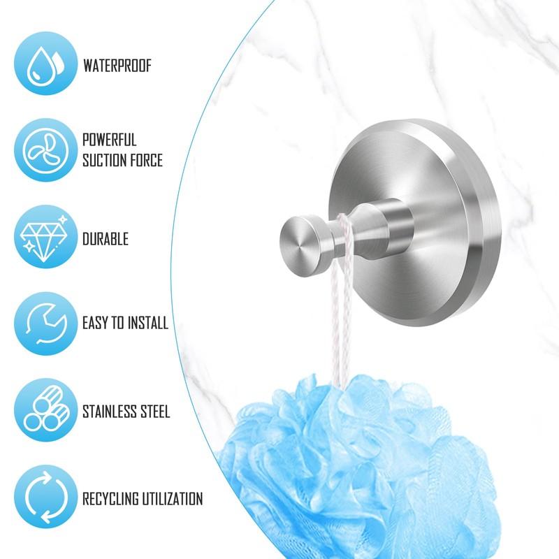 SUPRROW Pack of 4 Towel Holders, No Drilling, Suction Cup