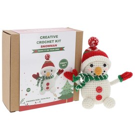 Shudehill Giftware Creative Christmas Crochet Kits Perfect for Learning or Experienced Crocheters - Penguin, Snowman, Santa & More! (Snowman)