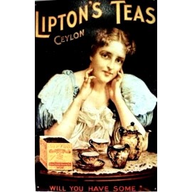 Vintage Lipton Tea Sign on Fridge Magnet 2.5 x 3.5" Metal  1800 in store!