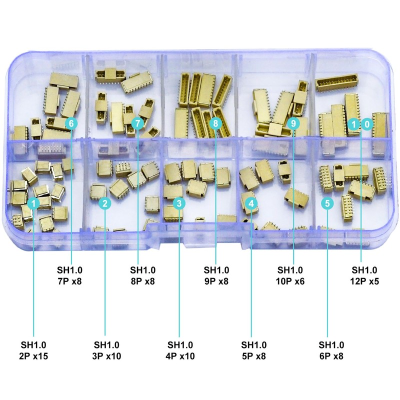 Kidisoii JST Connector Kit 1.0mm Pitch JST-SH 1.0 Micro Connector