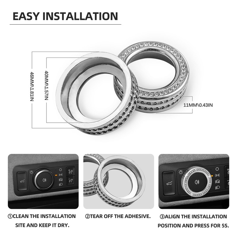 ZSJO Bling Car Accessory for Ford Explorer,Crystal Car Side Light