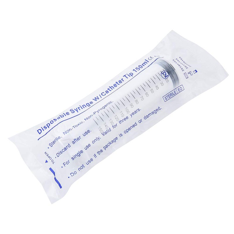 150ml Syringe with Tip Adapter, Large Plastic Syringe Individually Packaged