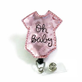 Oh Baby Onesie Badge Reel - Cute and Chic Badge Accessory for Labor & Delivery Nurses, NICU Nurse Badge Reel, Cute Maternity Nurse Thank You Gift, Midwife Badge