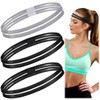 Shappy 3 Pieces Double-Straps Sport Headbands Elastic Hairband Non-Slip Sweatband