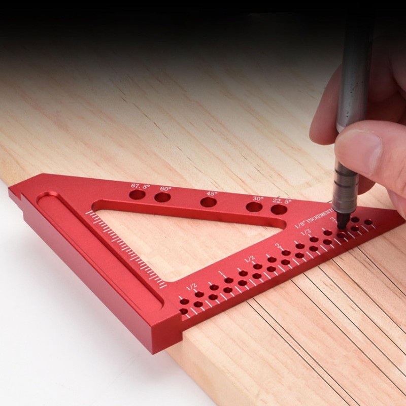 Carpenter's Square Aluminum Alloy Triangle Scribing Ruler Measuring Layout Tool