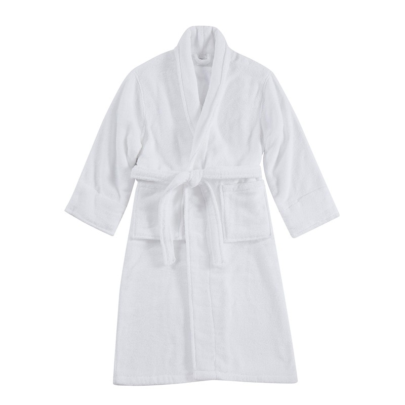 Charisma Luxe Zero Twist Luxury Cotton Bathrobe, Small/Medium, White