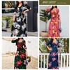 AOMONI Womens Maxi Flower Print Casual 3/4 Sleeve V-Neck Wrap