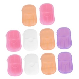 KOMBIUDA Compact Convenient 10 Pack Mini Soap Sheets Hand Washing Soap Flakes Travel Size Made for Face Hands Bath Disposable Safe Easy to Carry Great for Travel Camping BBQ Office Home