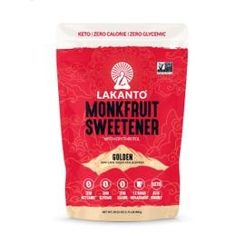 Lakanto Golden Monk Fruit Sweetener with Erythritol - Raw Cane Sugar Substitute, Zero Calorie, Keto Diet Friendly, Zero Net Carbs, Baking, Extract, Sugar Replacement (Golden - 1.76 lb)