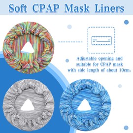 Tudomro 6 Pack Cpap Mask Liners for Full Face Cover, Soft Reusable Cushion Mask Covers Absorb Facial Oils and Moisture(Assorted Color)