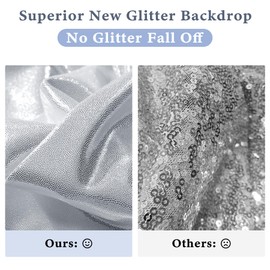 Outpain Thick 20 ft x 10 ft Silver Sequin Backdrop Curtain for Parties, Wrinkle Free Glitter Photo Backdrop Drapes 4 Panels 5x10ft Silver Back Drop Cloth for Wedding Christmas Photography Background