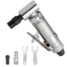 CILEONBE Air Die Grinder,Right Angle,20000 RPM Free Speed,1/4"(6MM) & 1/8"(3MM) collet,Safety Lock, Polishing Tool