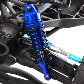 GDOOL Front & Rear All Metal Aluminum Alloy Shock Absorber for 1/10 Slash 4x4 Hoss Rustler Stampede Bandit VXL Nitro Shocks Parts Replace of 5862 3760 3762 SLA014 (4-Pack) (Dark Blue)