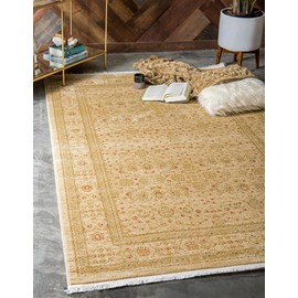 Unique Loom Edinburgh Collection Classic Oriental Traditional French Country Inspired Intricate Design Area Rug, 7' 1" x 10' 0", Beige/Light Green