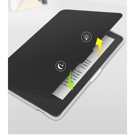 GIOPUEY Case Compatible with Tolino Shine Color/Shine 4/5, Flip PU Case [PC TPU Transparent Back] Skin-like Texture - Dark Green