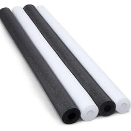 Hanaive 4 Pack 55 Inch x 3.5 Inch Jumbo Pool Noodles Floating Pool Noodles Foam Tube Extra Large Hollow Swim Noodles Floats Heavy Duty for Adults Swimming Craft Projects (Black, White)