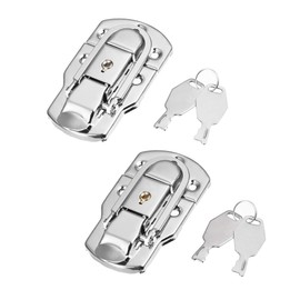 uxcell 92mm x 50mm Metal Small Size Suitcase Lock Hasp Catch Latch with Keys 2 Pcs