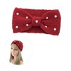 COLLBATH Knit Woolen Pearl Bowknot Headband for Women Winter Crochet