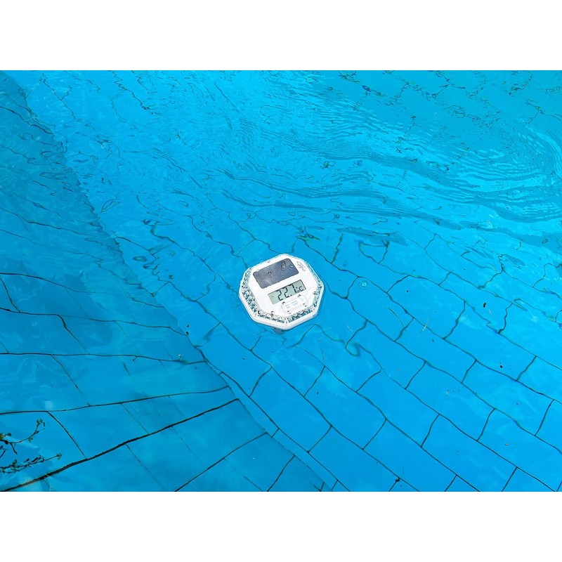 infactory Solar: Floating Pond & Pool Thermometer, RGB LEDs, LCD,