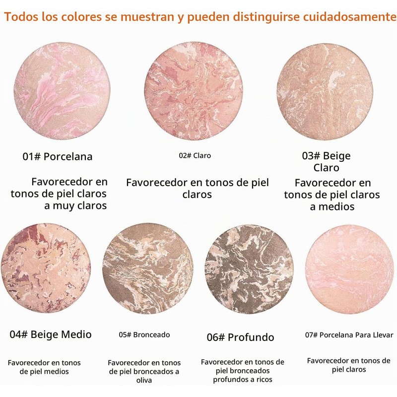 Base de maquillaje en polvo horneado, correctora y con control