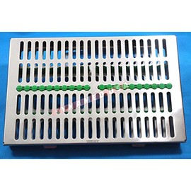 Caja de casete de esterilización para autoclave dental alemana para 20 instrumentos, color verde