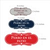 Señal de diseño español Perro en el patio (negro dorado)