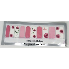 Pink Flowers Roses Design #5 Nail Polish Wraps - Nail Polish Strips